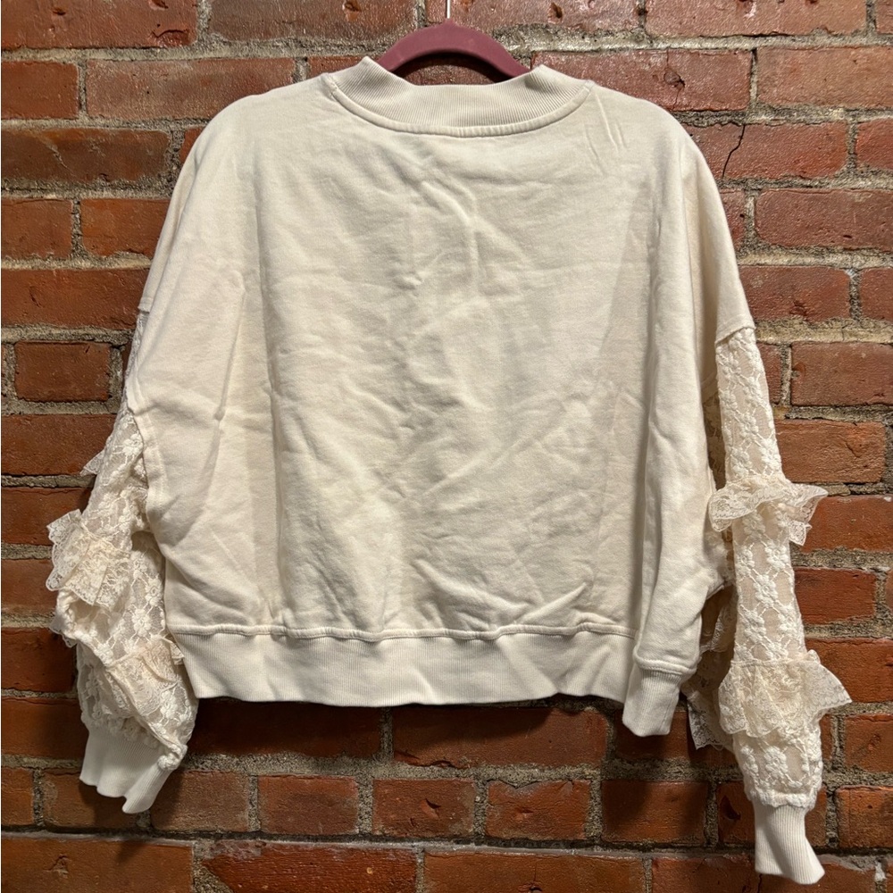 Free People Gaia Lace Crewneck NWT - Picture 6 of 7
